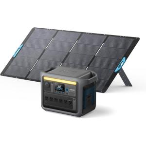 imageAnker SOLIX C1000 Portable Power Station with 400W Solar Panel 1800W Solar Generator 1056wh LFP LiFePO4 Battery 6 AC Outlets Up to 2400W for Home Power Outages and Outdoor Camping