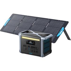 imageAnker SOLIX F1200 Portable Power Station PowerHouse 757 1800W Solar Generator with 200W Solar Panel 1229Wh LiFePO4 Battery 6 AC Outlets 2 USBC Ports 100W Max LED Light for Outdoor Camping