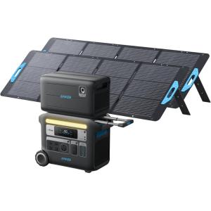 imageAnker SOLIX F2000 Portable Power Station PowerHouse 767 and 760 Expansion Battery with 200W Solar Panel 4096Wh LiFePO4 Battery with 4 AC Outlets Up to 2400W for Home Outdoor Camping RVAnker SOLIX F2000BP20002200W Solar Panel