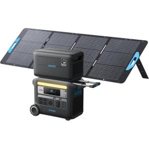imageAnker SOLIX F2000 Portable Power Station PowerHouse 767 and 760 Expansion Battery with 200W Solar Panel 4096Wh LiFePO4 Battery with 4 AC Outlets Up to 2400W for Home Outdoor Camping RVAnker SOLIX F2000BP20001200W Solar Panel