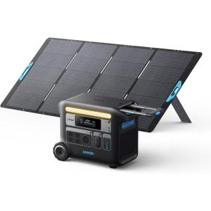 imageAnker SOLIX F2000 Solar Generator 2048Wh Portable Power Station with LiFePO4 Batteries and 400W Solar Panel GaNPrime Technology 4 AC Outlets Up to 2400W for Home Power Outages Camping and RVsAnker SOLIX F20001400W Solar Panel