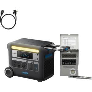 imageAnker SOLIX F2000 Solar Generator 2048Wh Portable Power Station with LiFePO4 Batteries and 400W Solar Panel GaNPrime Technology 4 AC Outlets Up to 2400W for Home Power Outages Camping and RVsAnker SOLIX F2000Transfer Switch Kit