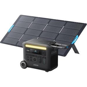 imageAnker SOLIX F2600 Solar Generator 2560Wh Portable Power Station with LiFePO4 Batteries and 400W Solar Panel GaNPrime Technology 4 AC Outlets Up to 2400W for Home Power Outages Camping and RVs