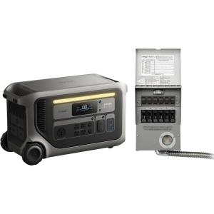 imageAnker SOLIX F3000 Portable Power Station with Home Backup Kit 3072Wh 6000W Recharging Generator for Home Use Expandable to 24kWh Works with Generator For Outages Camping RVs and EmergenciesAnker SOLIX F3000Home Backup Kit