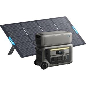 imageAnker SOLIX F3000 Portable Power Station with Home Backup Kit 3072Wh 6000W Recharging Generator for Home Use Expandable to 24kWh Works with Generator For Outages Camping RVs and EmergenciesAnker SOLIX F3000BP3000 Expansion Battery400W Solar Panel