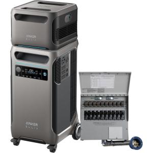 imageAnker SOLIX F3800 120V240V Home Backup Kit 768kWh Portable Power Station with Transfer Switch Kit LiFePO4 Battery 6000W AC Output Solar Generator for Home Use RV Emergencies ampamp Outages768kWh Home Backup Kit