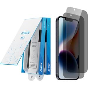 imageAnker Screen Protector BubbleandDustFree iPhone HD Tempered Glass Durable and DropProof with 9H Hardness Easy Installation Exclusively for iPhone 16 Pro Max 69Inch 2PackPrivacy