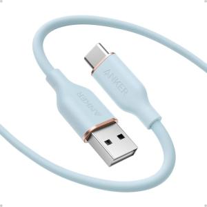 imageAnker Type C Cable USB A to USB C Flow Cord Fast Charging for iPhone 17 16 or Max Plus and More 6FT BlackBlue