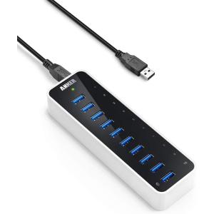 imageAnker USB A Hub USB 30 Hub 10 Ports USB Hub for Laptop ampamp PC for MacBook Mac ProMini iMac XPS Surface Pro Galaxy Series Mobile HDD and More