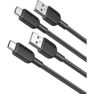 imageAnker USB A to USB C Cable Charger Cord 2 Pack 6FT for iPhone 17 SeriesSamsung Galaxy Note 10S10 S10 LG V30 BlackBlack