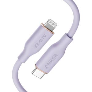imageAnker USB C to Lightning Cable MFi Certified Powerline III Flow Silicone Charging Cable for iPhone 13 13 Pro Midnight Black 6ftLight Purple