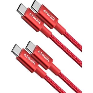 imageAnker USB C to USB C Cable TypeC 60W Fast Charging Cable 6 FT 2Pack for iPhone 17 Series iPad mini 6 and More BlackRed