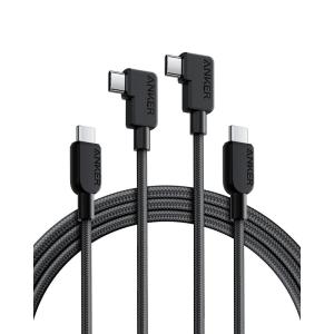 imageAnker USB C to USB C Right Angle Cable 240W 90 Degree TypeC Braided Charging Cord for iPhone 17 Series and More 2Pack 6FT Black