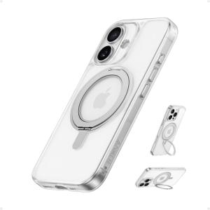 imageAnker Ultra Magnetic for iPhone 16 Pro Max Case with Sturdy 360 Ring Stand MilitaryGrade Shockproof iPhone 16 Pro Max Kickstand Compatible with MagSafeBlackClear
