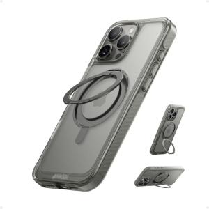 imageAnker Ultra Magnetic for iPhone 16 Pro Max Case with Sturdy 360 Ring Stand MilitaryGrade Shockproof iPhone 16 Pro Max Kickstand Compatible with MagSafeBlackClear Titanium