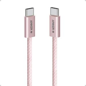 imageAnker Zolo USB C to USB C Cable Braided and DirtFree TypeC Fast Charging Cable Slim Connector for iPhone 17 Series MacBook 240W Black 6FTPink