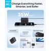 imageAnker Nano USB C Charger Block 35W Max 2Port HighSpeed Compact Charger with Durable Builtin Anker InstaCord Retractable Cable Works with iPhone 1716 Series iPad Pixel and More WhiteBlack