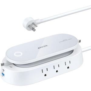 imageAnker 647 Charging Station 100W 10in1 Power Strip with 6 AC 1 USBA 1 USBC 2 Retractable USB C Cables 3ft 5ft Extension CordPower Delivery for Conference Rooms Desktop Accessory