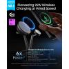 imageAnker Prime MagSafe Charger Compatible 3in1 Charging Station Qi2 25W Certified Wireless Charger Dock Stand Smart Display with TEC Active Cooling for iPhone 17 Apple Watch AirPods WhitePhantom Gray