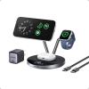 imageAnker Prime MagSafe Charger Compatible 3in1 Charging Station Qi2 25W Certified Wireless Charger Dock Stand Smart Display with TEC Active Cooling for iPhone 17 Apple Watch AirPods WhitePhantom Gray