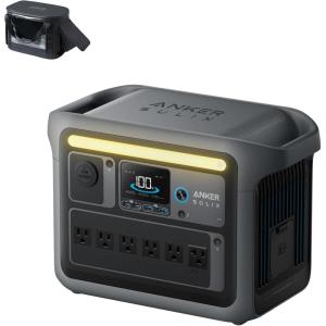 imageAnker SOLIX C1000 Portable Power Station with 100W Solar Panel 1800W Solar Generator 1056wh LFP LiFePO4 Battery 6 AC Outlets Up to 2400W for Home Power Outages and Outdoor CampingWaterResistant BagSOLIX C1000