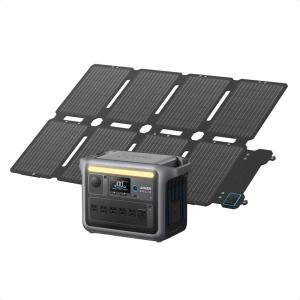 imageAnker SOLIX C1000 Portable Power Station with 100W Solar Panel 1800W Solar Generator 1056wh LFP LiFePO4 Battery 6 AC Outlets Up to 2400W for Home Power Outages and Outdoor CampingPS 100X Solar Panel SOLIX C1000