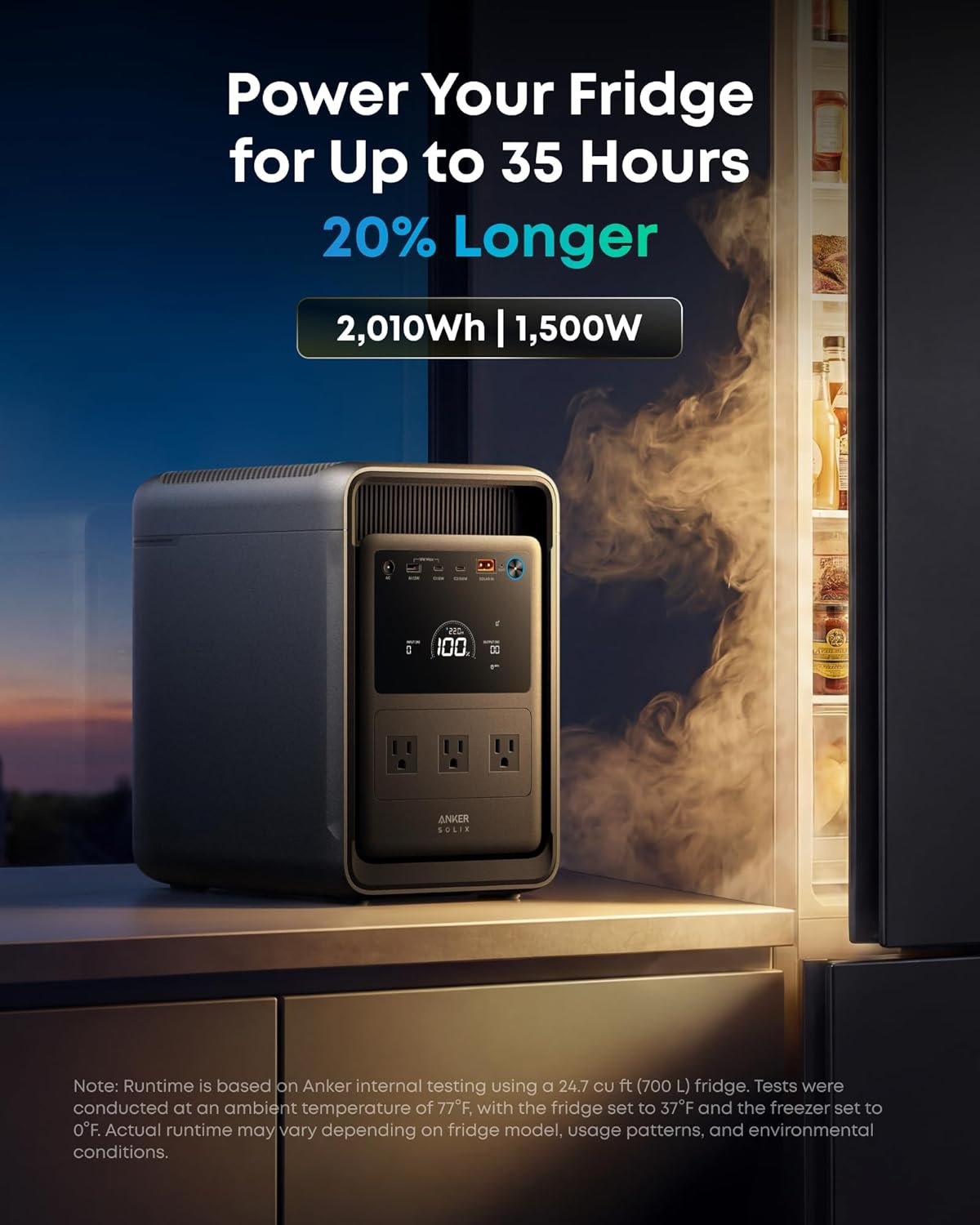 image:imageAnker SOLIX S2000 Portable Power Station 1500W Solar Generator for Home Use Up to 35Hr Fridge Backup 2010Wh LFP Battery for Emergencies Power Outages Camping Solar Panel Optional200W Bifacial Solar PanelSOLIX S2000
