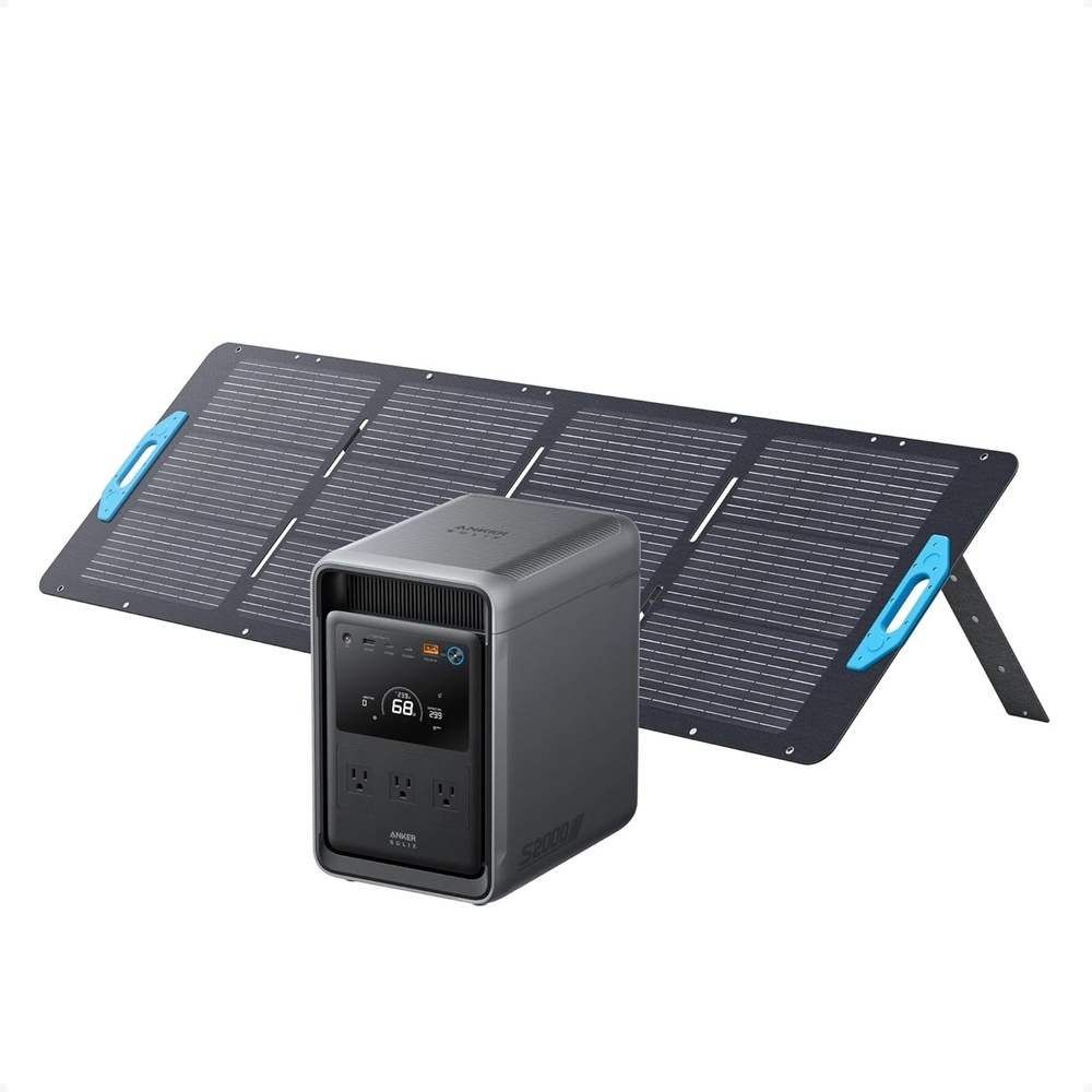 image:imageAnker SOLIX S2000 Portable Power Station 1500W Solar Generator for Home Use Up to 35Hr Fridge Backup 2010Wh LFP Battery for Emergencies Power Outages Camping Solar Panel Optional400W Solar PanelSOLIX S2000