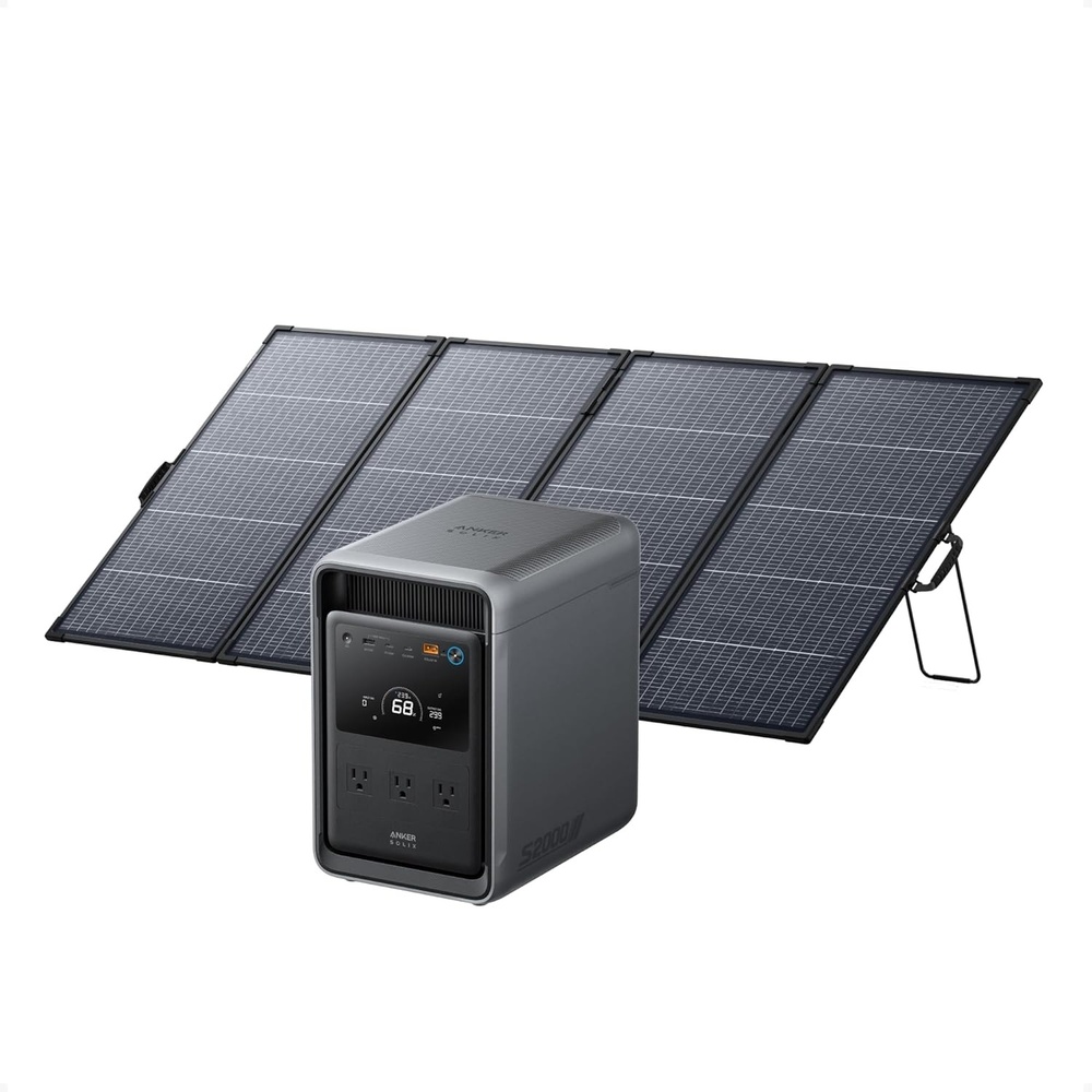 image:imageAnker SOLIX S2000 Portable Power Station 1500W Solar Generator for Home Use Up to 35Hr Fridge Backup 2010Wh LFP Battery for Emergencies Power Outages Camping Solar Panel Optional400W Bifacial Solar PanelSOLIX S2000